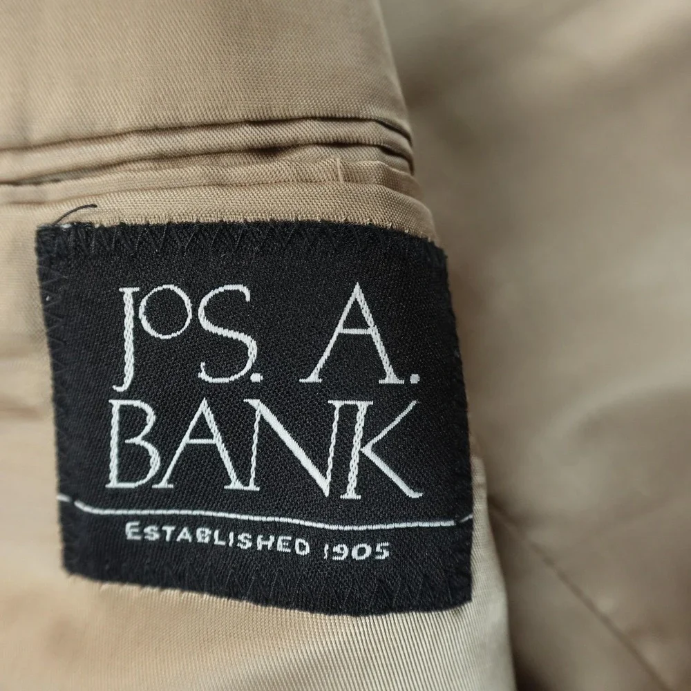 Jos‎ A Bank Blazer Mens 39R Brown Camel Cashmere Button Sport Coat Suit Jacket